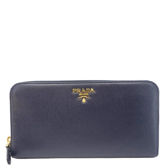 Prada  Zip Around Leather Wallet Blue - Picture 1 of 11